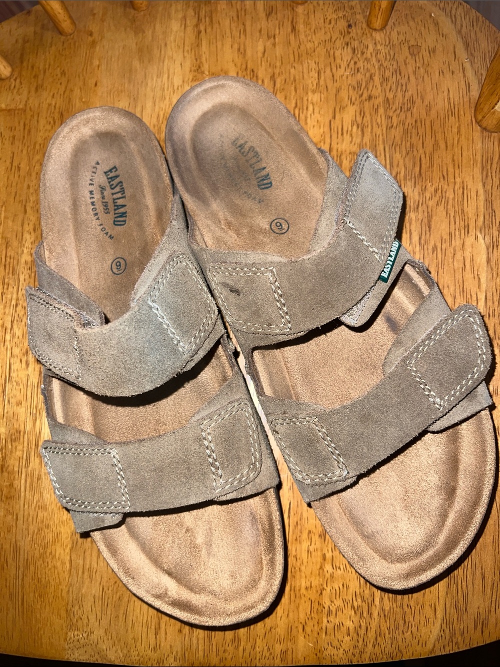 Eastland Caleb Men's Taupe Suede Double-Strap Sandals